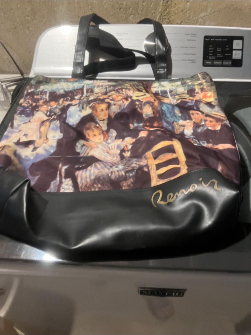 Renoir Multicolor Printed plastic Duffel with Black Trim 17x17